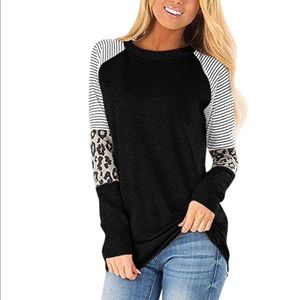 Leopard Striped Shirt. 🌸last one🌸